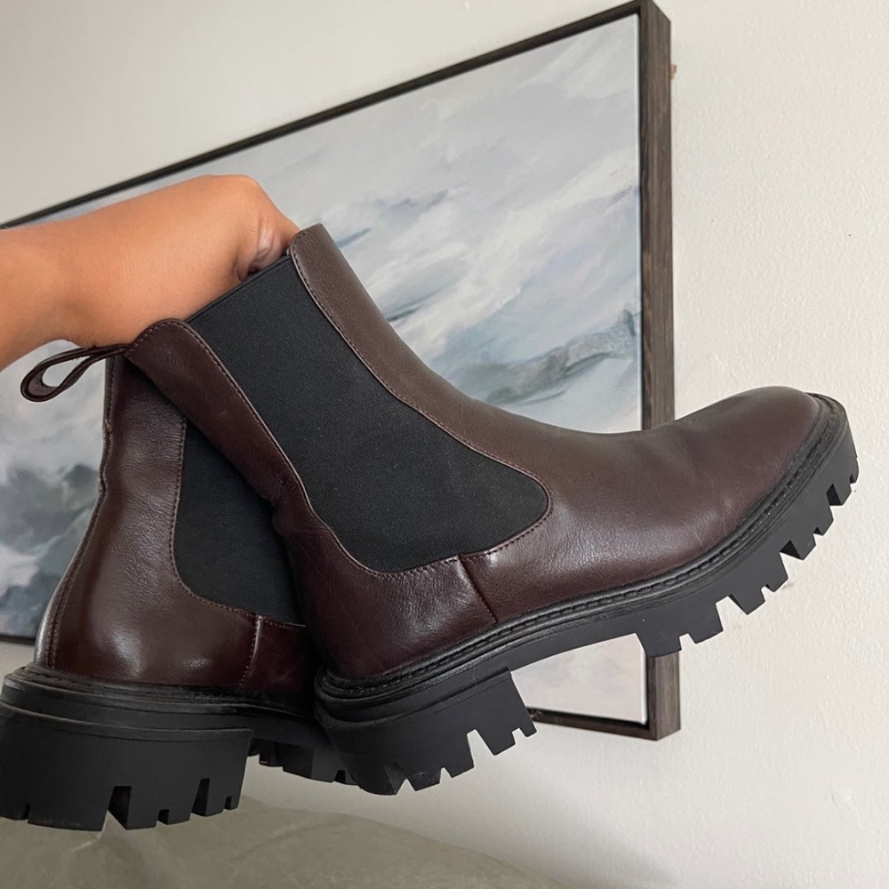 Zara lug sole Chelsea boots